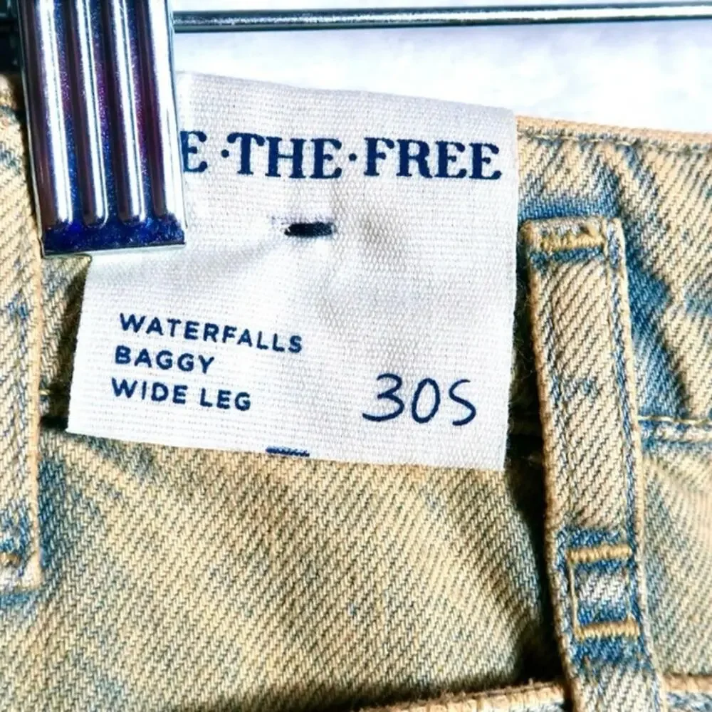 FREE PEOPLE We The Free‎ Waterfalls Bagsy Wide-Leg Jeans Size 30